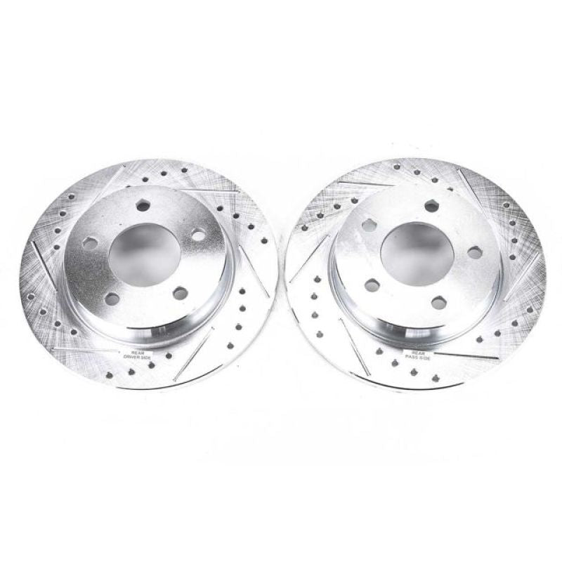 Power Stop 04-13 Mazda 3 Rear Evolution Drilled & Slotted Rotors - Pair Brake Rotors - Slot & Drilled PowerStop