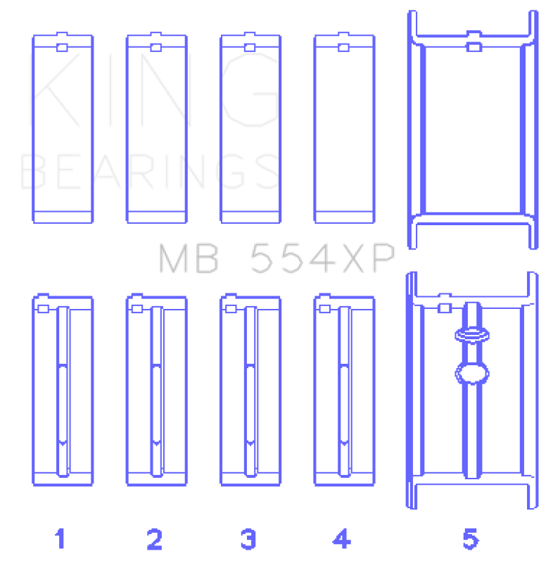King Engine Bearings Chevrolet 265/283/302/327 V8 Main Bearing Set Bearings King Engine Bearings