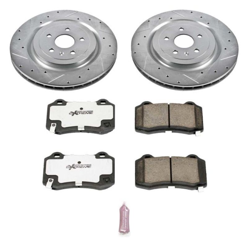 Power Stop 09-15 Cadillac CTS Rear Z26 Street Warrior Brake Kit Brake Kits - Performance D&S PowerStop