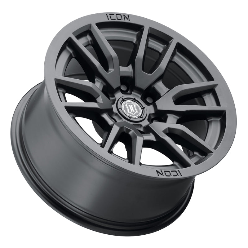 ICON Vector 6 17x8.5 6x5.5 25mm Offset 5.75in BS 95.1mm Bore Satin Black Wheel Wheels - Cast ICON