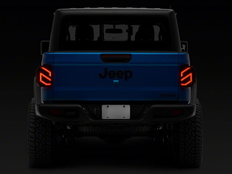 Raxiom 20-23 Jeep Gladiator JT Axial Series LED Tail Lights- Blk Housing (Smoked Lens) Tail Lights Raxiom
