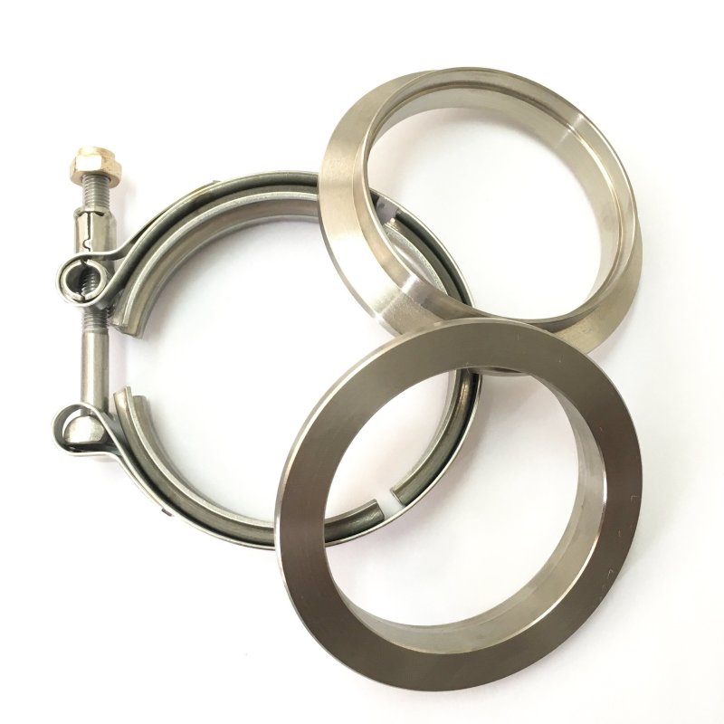 Ticon Industries 2.5in Titanium V-Band Clamp Assembly (2 Flanges/1 Clamp) Clamps Ticon