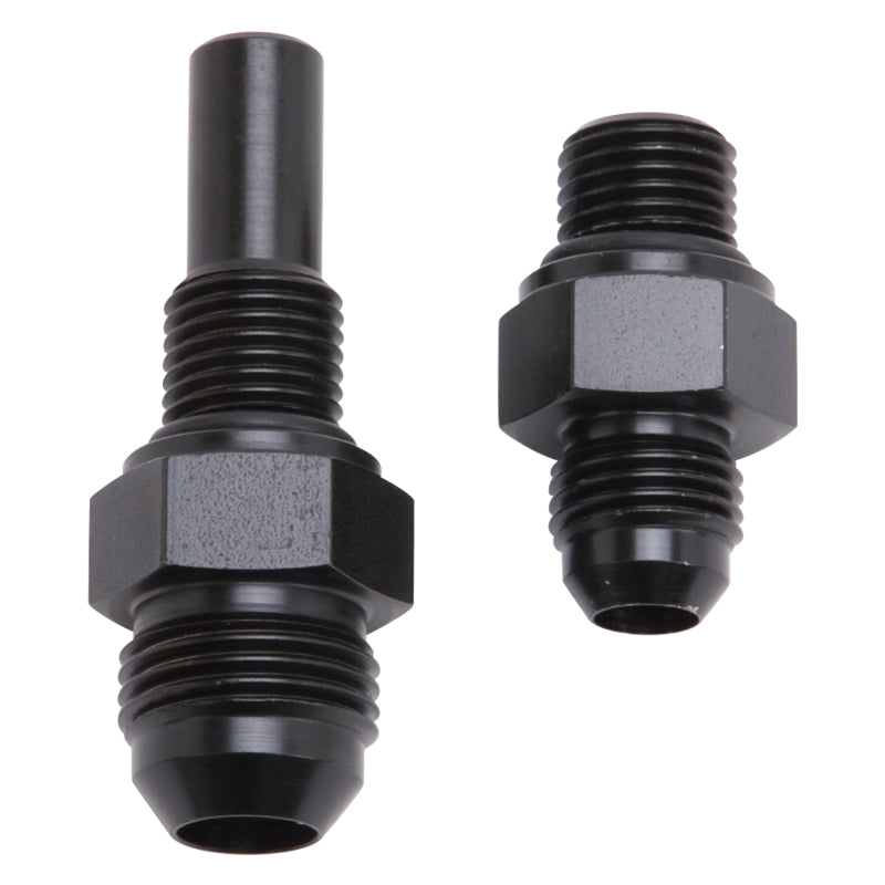 Russell Performance -6 AN to 4L80 Transmission Ports Adapter Fittings (Qty 2) - Black Zinc Fittings Russell