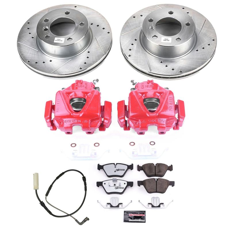 Power Stop 08-10 BMW 328i Front Z26 Street Warrior Brake Kit w/Calipers Brake Kits - Performance D&S PowerStop
