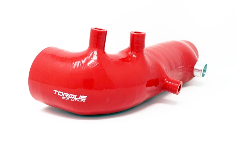 Torque Solution Turbo Inlet Hose Black: 02-07 Subaru WRX/04-18 STI/05-09 Legacy GT/04-13 FTX - Red Hoses Torque Solution