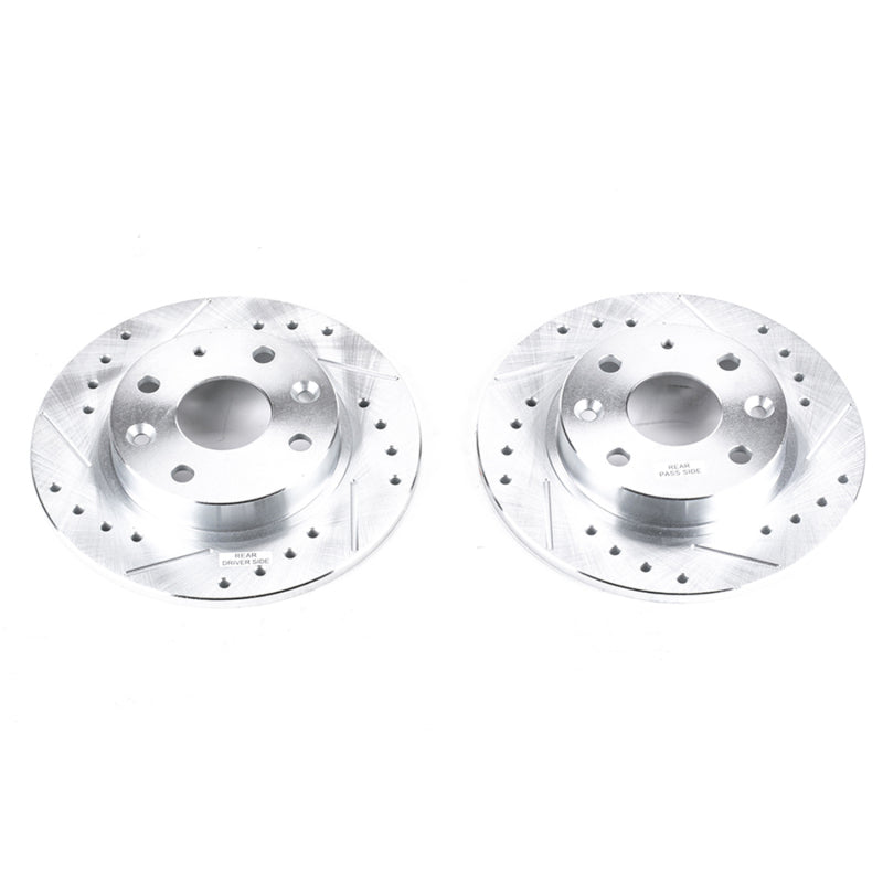 Power Stop 90-93 Mazda Miata Rear Evolution Drilled & Slotted Rotors - Pair Brake Rotors - Slot & Drilled PowerStop