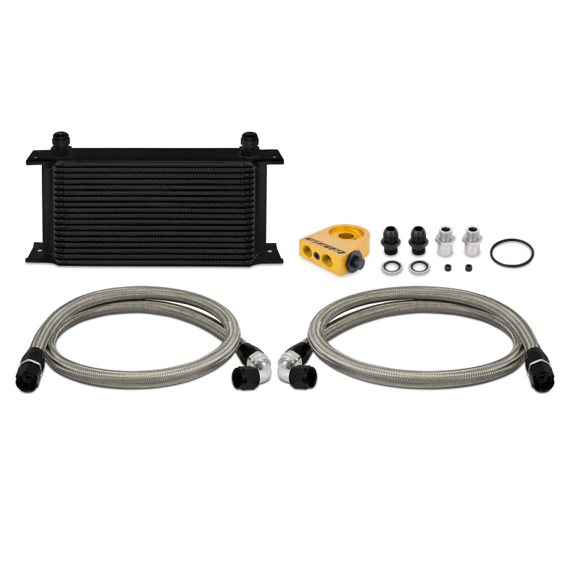 Mishimoto Universal 19 Row Thermostatic Oil Cooler Kit - Black Oil Coolers Mishimoto