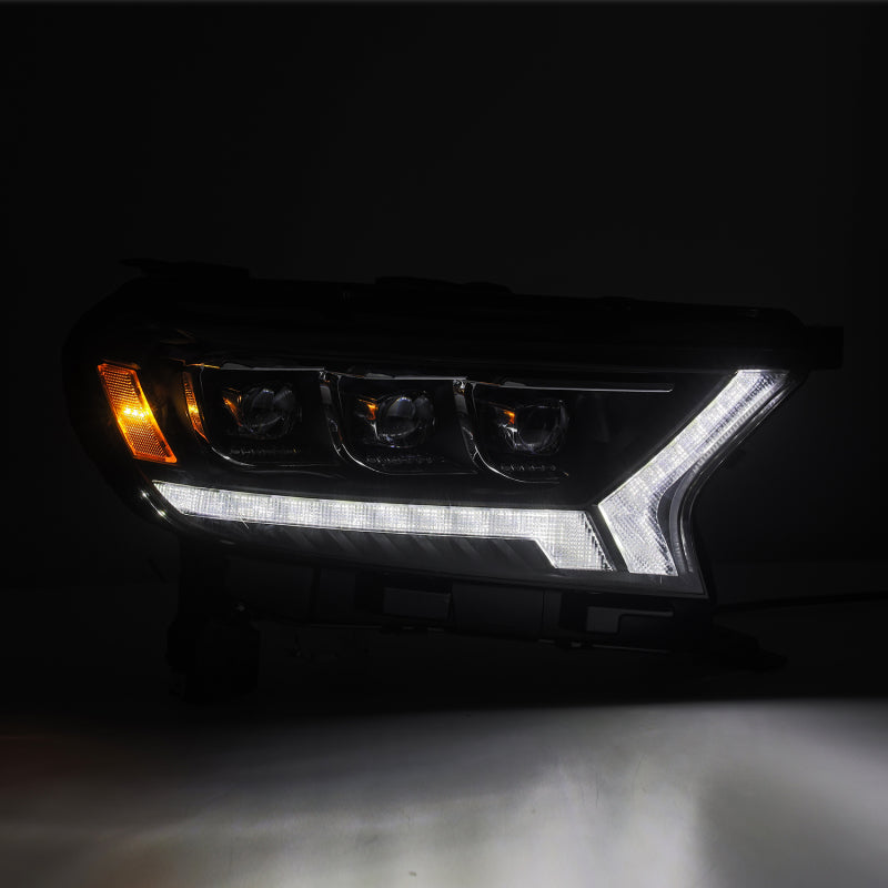 AlphaRex 19-21 Ford Ranger NOVA LED Proj Headlights Plank Style Black w/Activ Light/Seq Signal/DRL Headlights AlphaRex