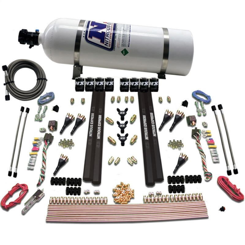 Nitrous Express 6 Cyl SX2 Dual Stage Nozzle Nitrous Kit w/15lb Bottle Nitrous Systems Nitrous Express