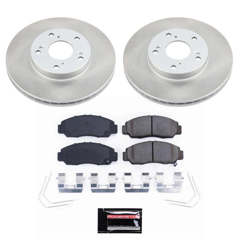 Power Stop 06-11 Honda Civic Front Semi-Coated Rotor Kit Brake Kits - Performance Blank PowerStop