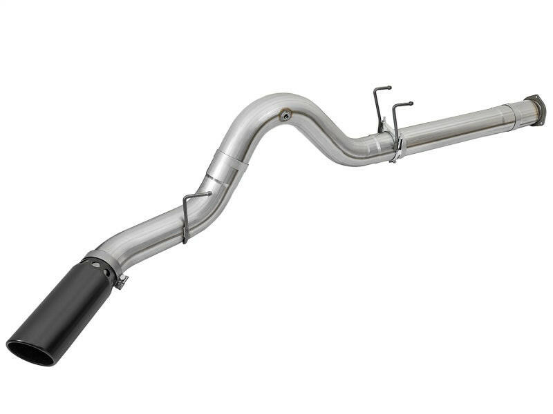 aFe ATLAS 5in DPF-Back Alum Steel Exhaust System w/Black Tip 2017 Ford Diesel Trucks V8-6.7L (td) DPF Back aFe