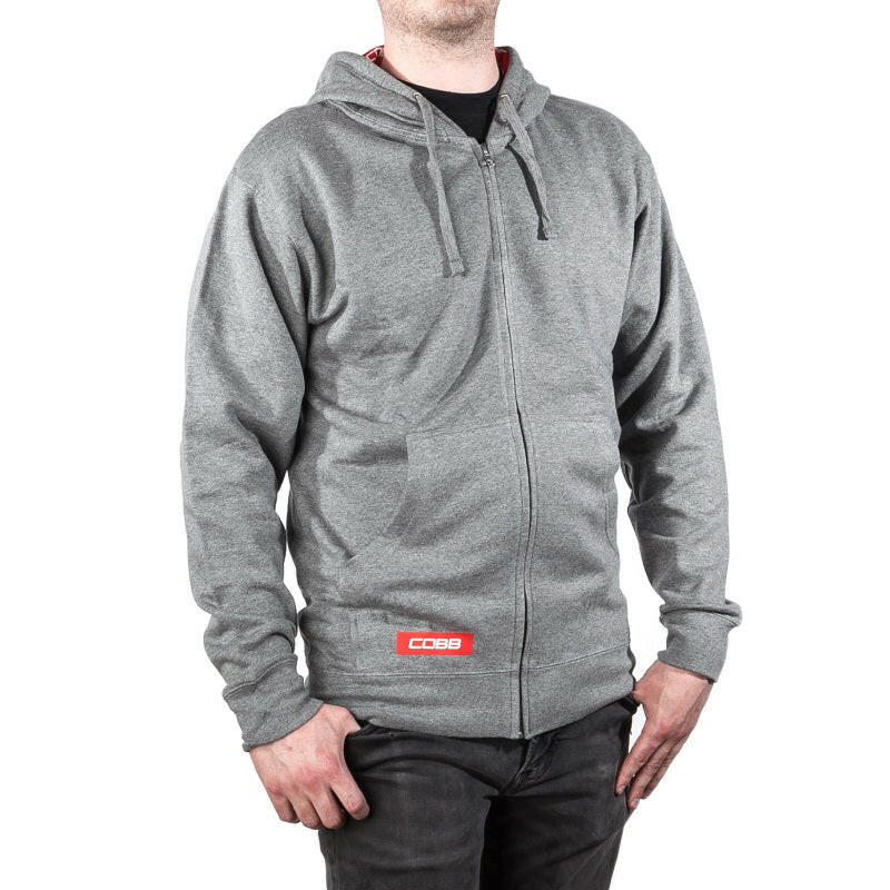 Cobb Grey Zippered Hoodie - Size Large Shirts COBB