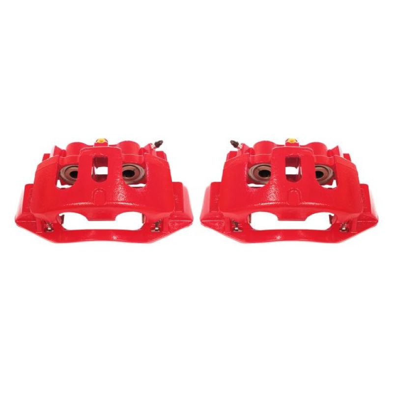 Power Stop 11-19 Chevrolet Silverado 2500 HD Rear Red Calipers w/Brackets - Pair Brake Calipers - Perf PowerStop