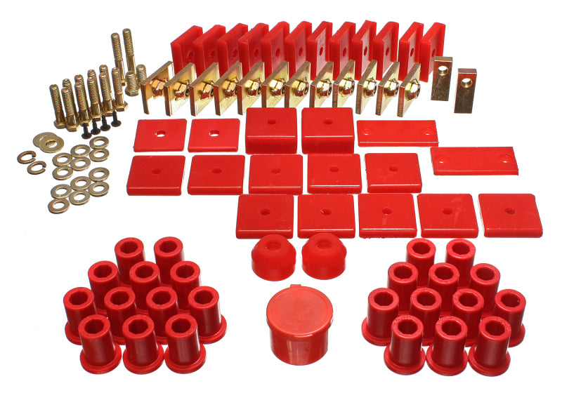 Energy Suspension 64-78 Toyota FJ40 Land Cruiser Red Hyper-Flex Master Bushing Set Bushing Kits Energy Suspension