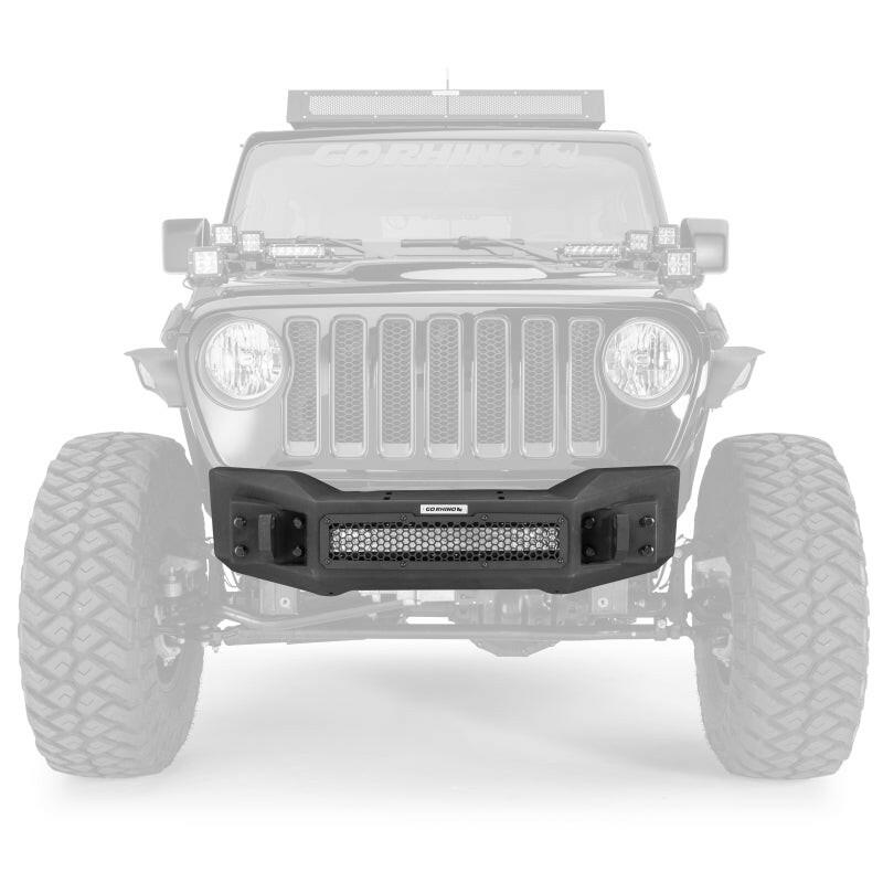 Go Rhino 07-20 Jeep Wrangler JL/JLU/JK/JKU/Gladiator JT Rockline Front Stubby Bumper Bumpers - Steel Go Rhino