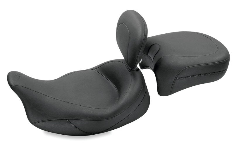 Mustang 08-21 Harley Electra Glide Std,Rd Glide,Rd King,Str Glide Touring Solo Seat - Black Solo Motorcycle Seats Mustang Motorcycle