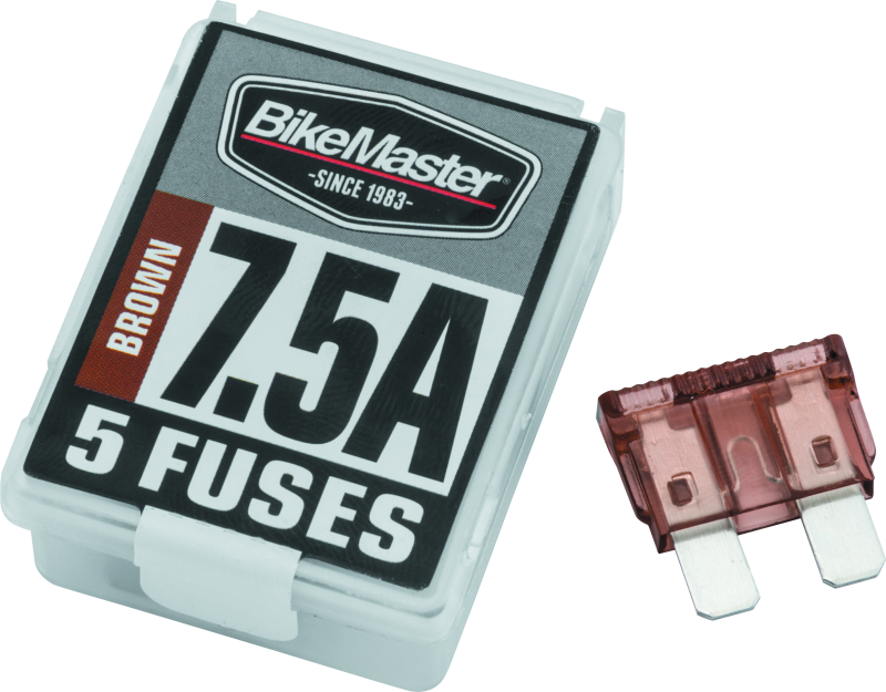 BikeMaster 5Piece 7.5A Replacement Fuse Light Accessories and Wiring BikeMaster