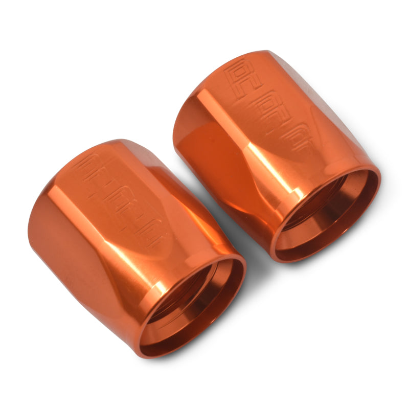 Russell Performance 2-Piece -6 AN Anodized Full Flow Swivel Hose End Sockets (Qty 2) - Orange Fittings Russell