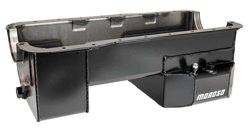Moroso Ford 351W (w/Rear Sump & Billet End Seals) Road Race Baffled Wet Sump 7qt 7.5in Steel Oil Pan Oil Pans Moroso