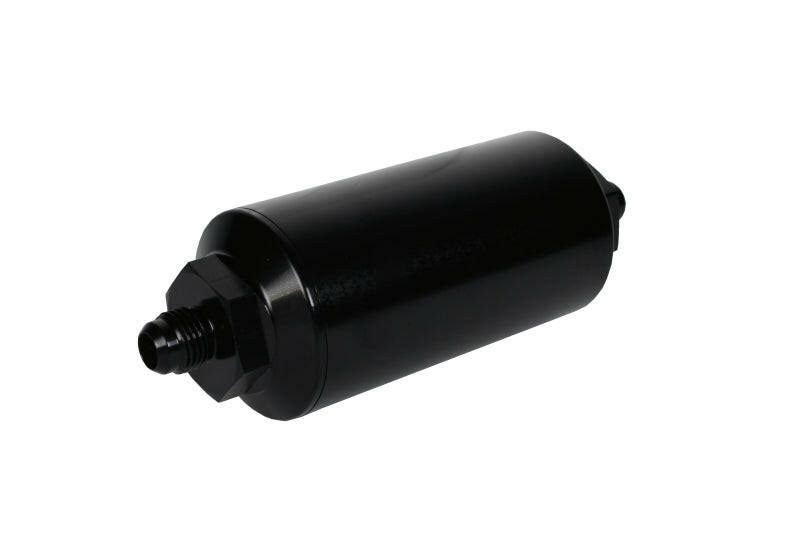 Aeromotive In-Line Filter - (AN-6 Male) 10 Micron Fabric Element Bright Dip Black Finish Fuel Filters Aeromotive