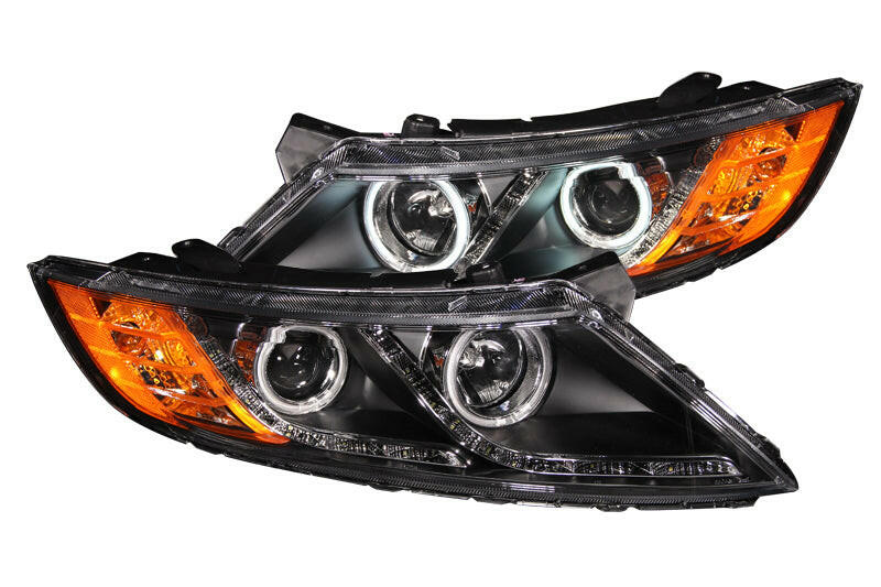 ANZO 2011-2013 Kia Optima Projector Headlights w/ Halo Black (CCFL) Headlights ANZO