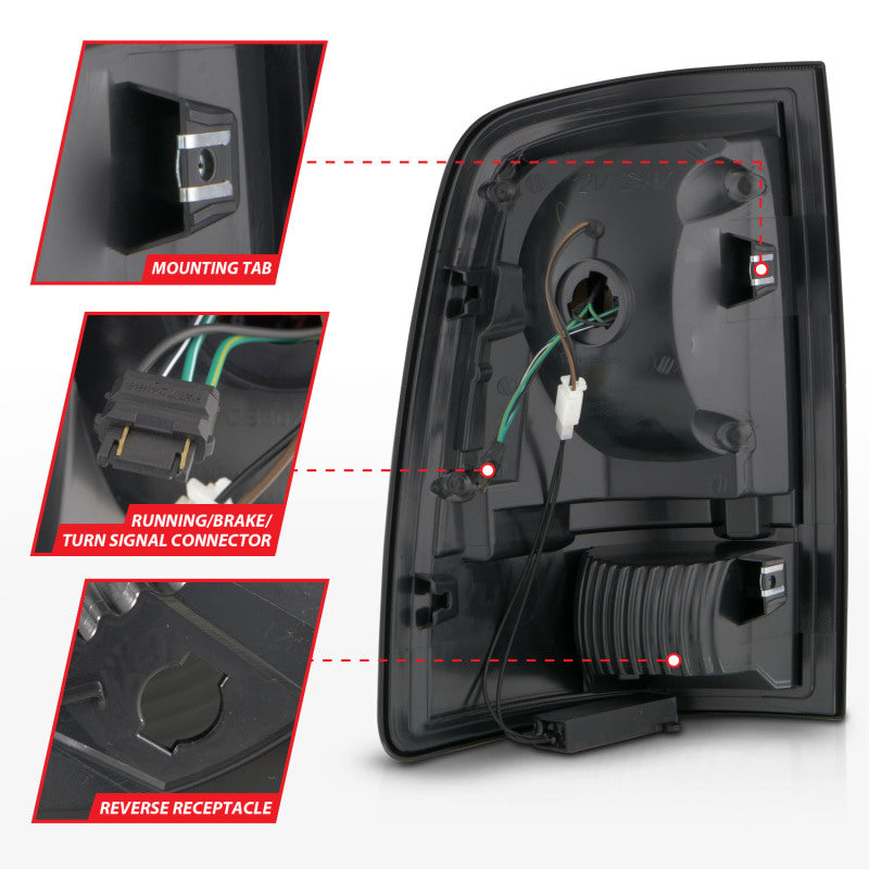 ANZO 09-18 Dodge Ram 1500 Full LED Taillights w/ Sequential Black Housing/Clear Lens Tail Lights ANZO