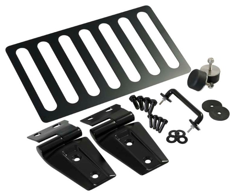 Kentrol 07-18 Jeep Wrangler JK Hood Kit Without Hood Catch - Powdercoat Black Hoods Kentrol