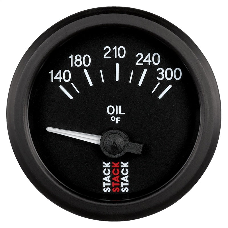 Autometer Stack 52mm 140-300 Deg F 1/8in NPTF Electric Oil Temp Gauge - Black Gauges AutoMeter
