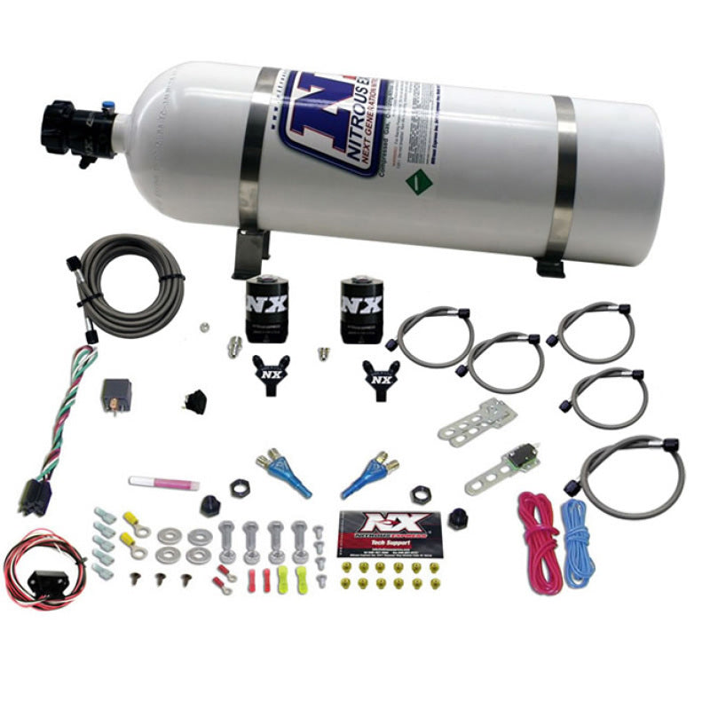 Nitrous Express 03-18 Nissan 350Z/370Z Dual Nozzle (35-150HP) w/15lb Bottle Nitrous Systems Nitrous Express