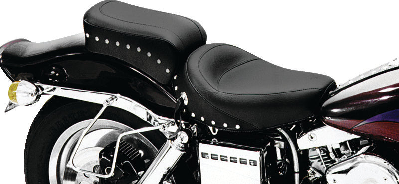 Mustang 58-84 Harley FX/FL Standard Touring 1PC Seat w/Studs - Black One-Piece Motorcycle Seats Mustang Motorcycle