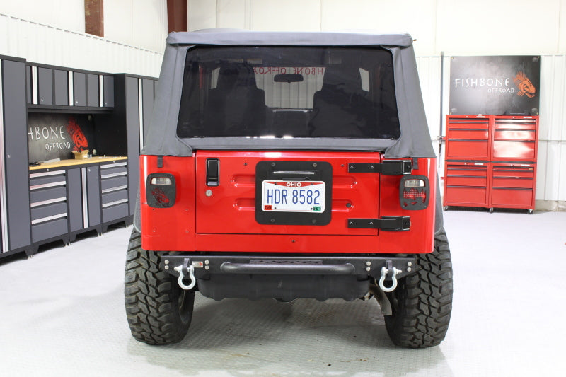 Fishbone Offroad 97-06 Jeep Wrangler TJ Rear Bumper W/Step Piranha Series Bumpers - Steel Fishbone Offroad