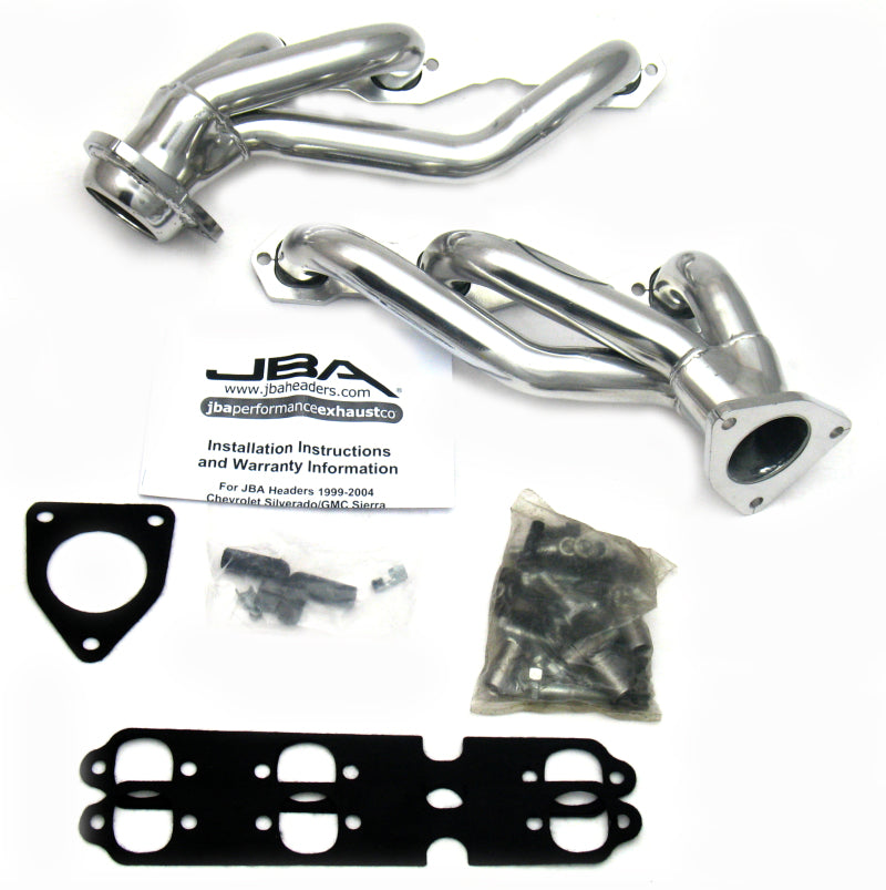 JBA 03-13 GM Truck 4.3L V6 1-1/2in Primary Silver Ctd Cat4Ward Header Headers & Manifolds JBA