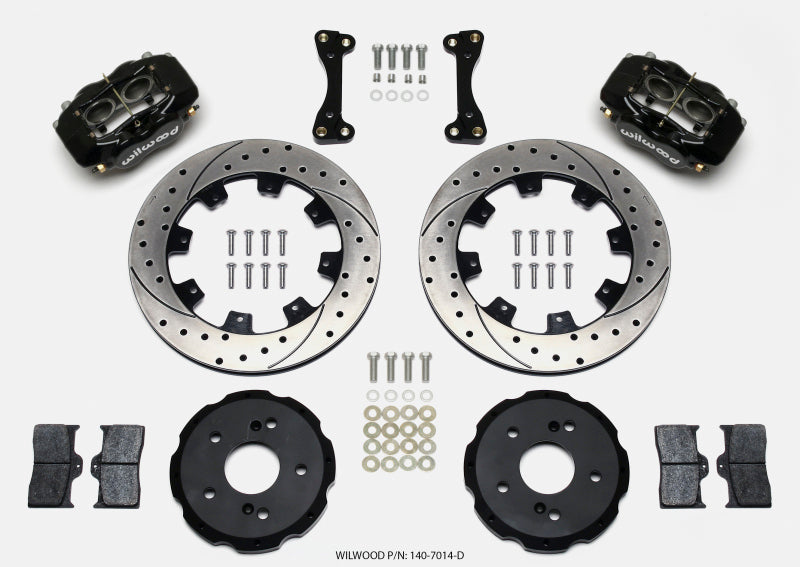 Wilwood Forged Dynalite Front Hat Kit 12.19in Drilled 02-06 Acura RSX-5 Lug Big Brake Kits Wilwood