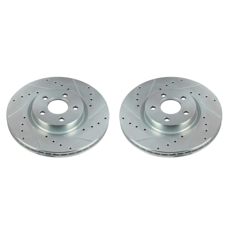Power Stop 18-20 Ford Transit Connect Front Evolution Drilled & Slotted Rotors - Pair Brake Rotors - Slot & Drilled PowerStop