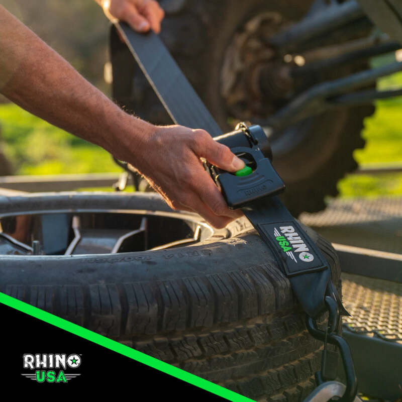 Rhino USA Retractable Ratchet Straps (2Pk 2Inx10Ft) Blue Tow Straps Rhino USA