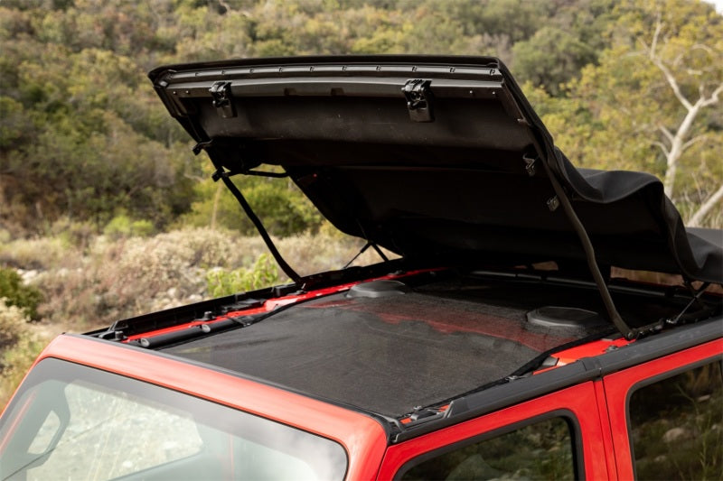 Rampage 2018-2019 Jeep Wrangler(JL) Unlimited Sport 4-Door Mesh Shade Top - Extended - Black Soft Tops Rampage