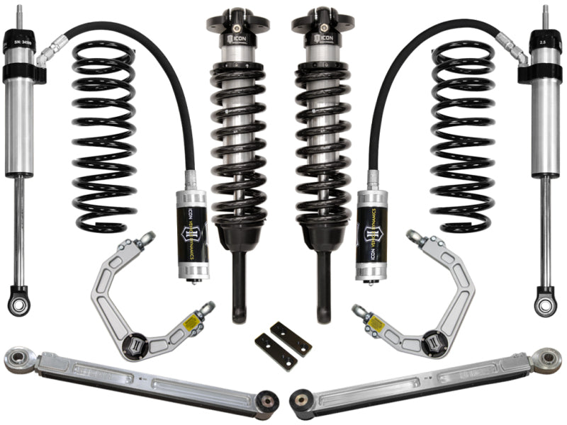 ICON 2010+ Toyota FJ/4Runner 0-3.5in Stage 4 Suspension System w/Billet Uca Coilovers ICON