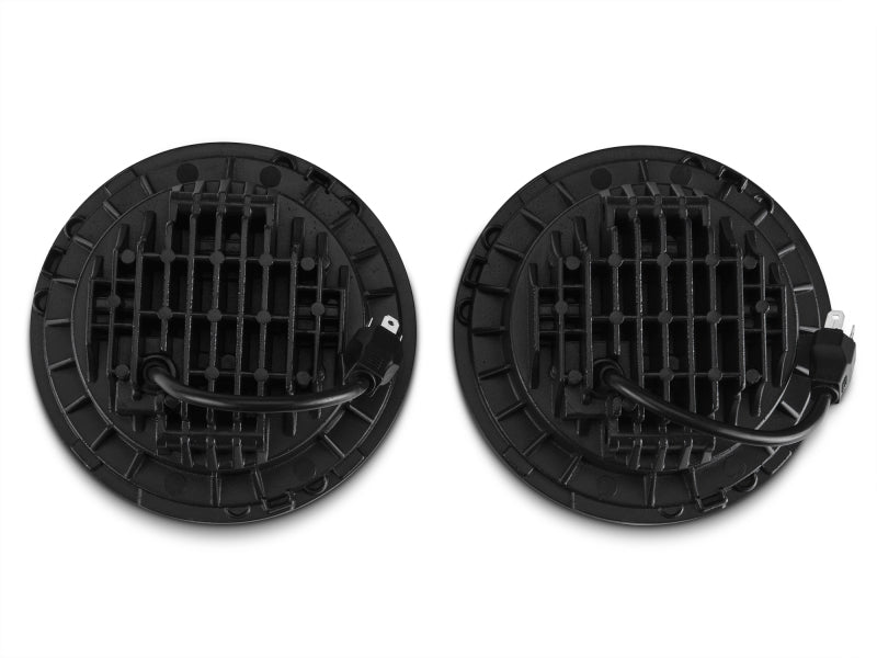Raxiom 97-18 Jeep Wrangler TJ/JK Axial Series LED Daymaker Headlights- Black Housing (Clear Lens) Headlights Raxiom