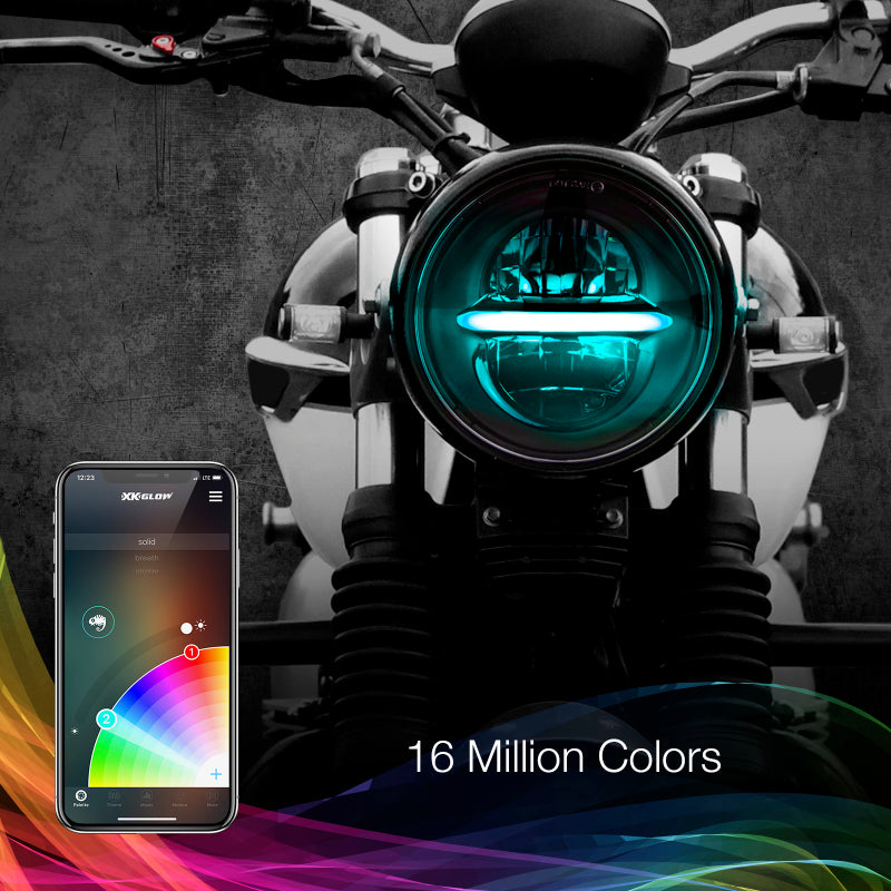 XK Glow Chrome Bezel 5.75in XKchrome LED headlight Headlights XKGLOW