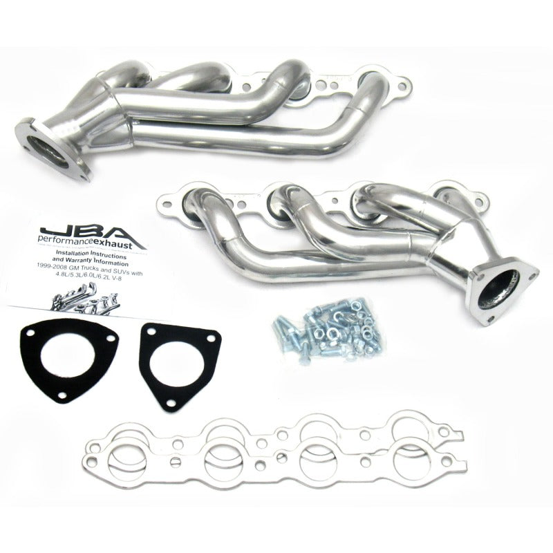 JBA 03-06 GM Truck 6.0L LS w/o EGR 1-5/8in Primary Silver Ctd Cat4Ward Header Headers & Manifolds JBA