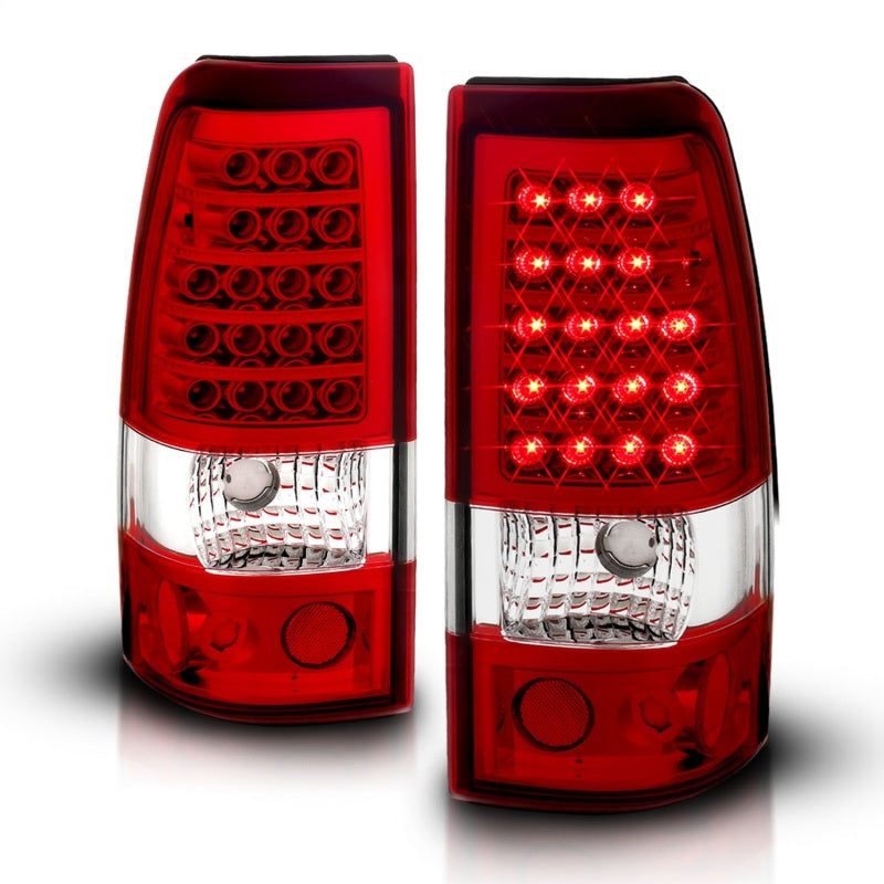 ANZO 2003-2006 Chevrolet Silverado 1500 LED Taillights Red/Clear Tail Lights ANZO