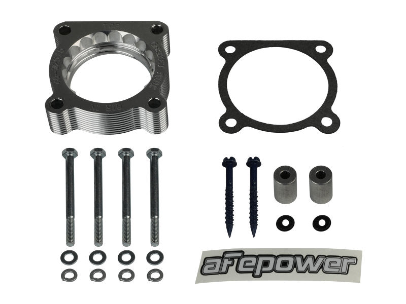 aFe 07-12 Dodge 1500 / 07-12 Dodge Dakota V6 3.7L Silver Bullet Throttle Body Spacer - Silver Throttle Body Spacers aFe