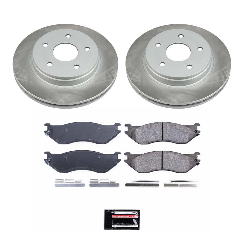 Power Stop 2002 Dodge Ram 1500 Front Semi-Coated Rotor Kit Brake Kits - Performance Blank PowerStop