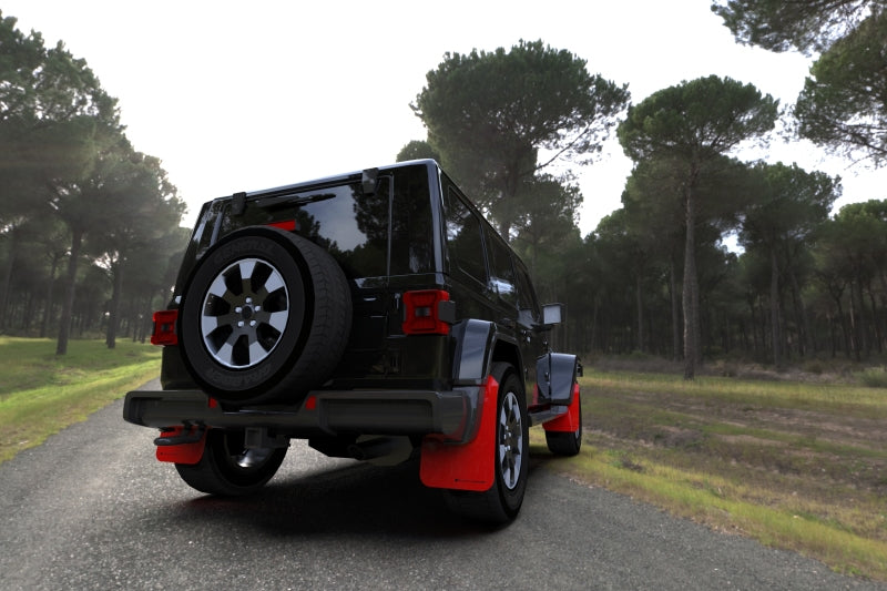 Rally Armor 18-25 Jeep JL Wrangler Red UR Mud Flap w/Black Logo Mud Flaps Rally Armor