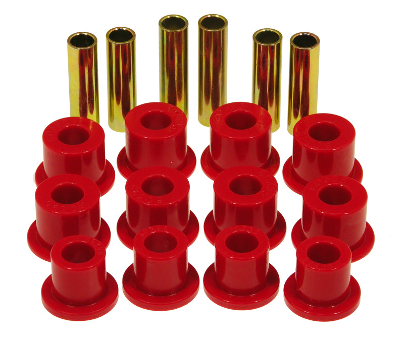 Prothane 74-77 Jeep Cherokee Front Spring & Shackle Bushings (w/ 1.25in OD Main Eye) - Red Bushing Kits Prothane