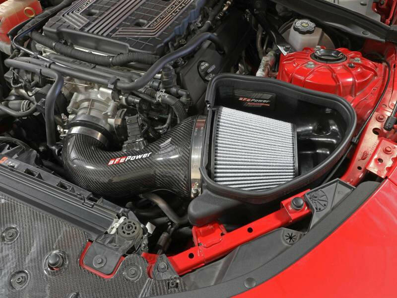 aFe 17-12 Chevrolet Camaro ZL1 (6.2L-V8) Track Series Carbon Fiber CAI System w/ Pro-DRY S Filters Cold Air Intakes aFe