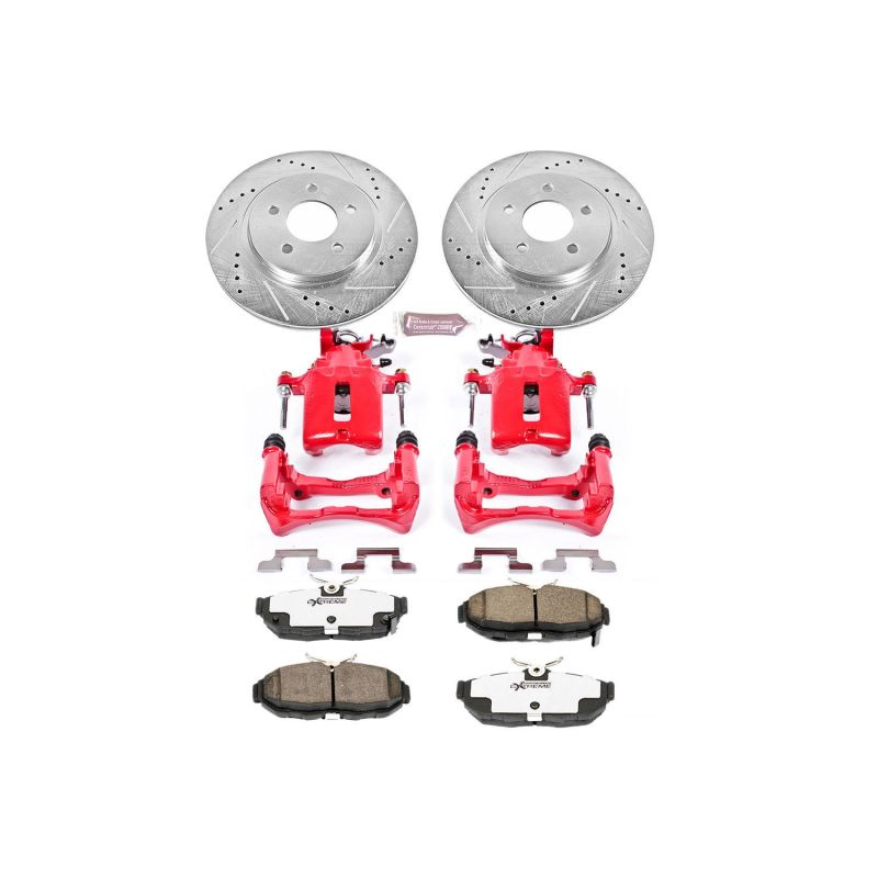 Power Stop 11-14 Ford Mustang Rear Z26 Street Warrior Brake Kit w/Calipers Brake Kits - Performance D&S PowerStop