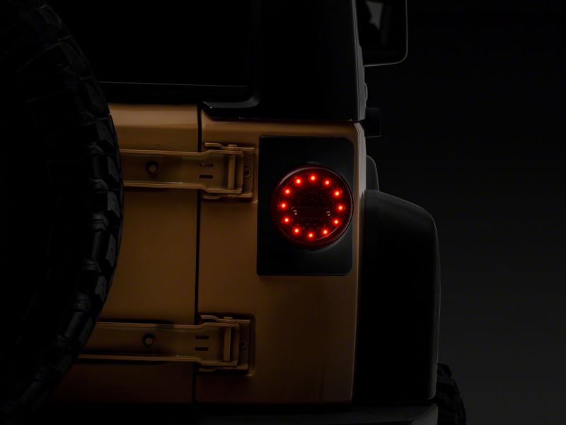 Raxiom 07-18 Jeep Wrangler JK Axial Series Halo LED Tail Lights- Blk Housing (Clear Lens) Tail Lights Raxiom