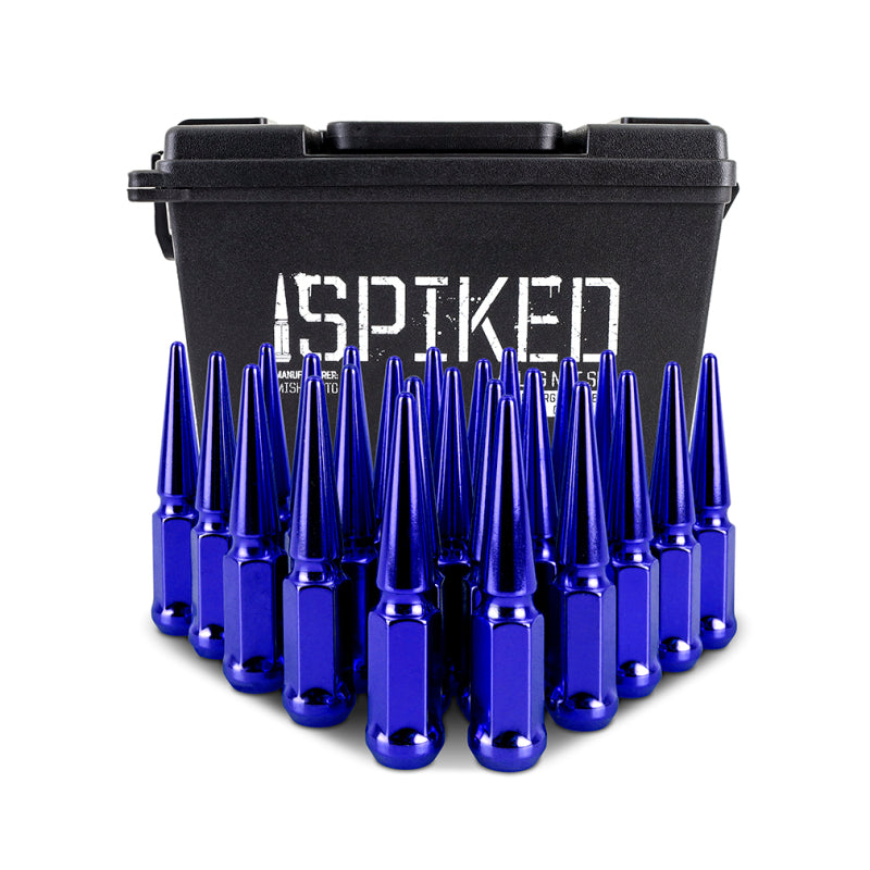 Mishimoto Mishimoto Steel Spiked Lug Nuts M14 x 1.5 24pc Set Blue Lug Nuts Mishimoto
