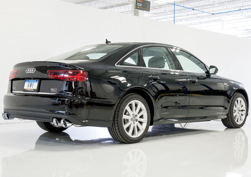 AWE Tuning Audi C7.5 A7 3.0T Touring Edition Exhaust - Quad Outlet Chrome Silver Tips Catback AWE Tuning